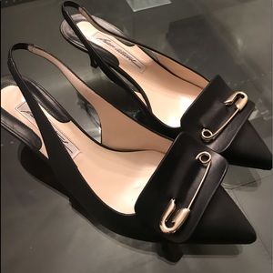 Brian Atwood leather kitten heels